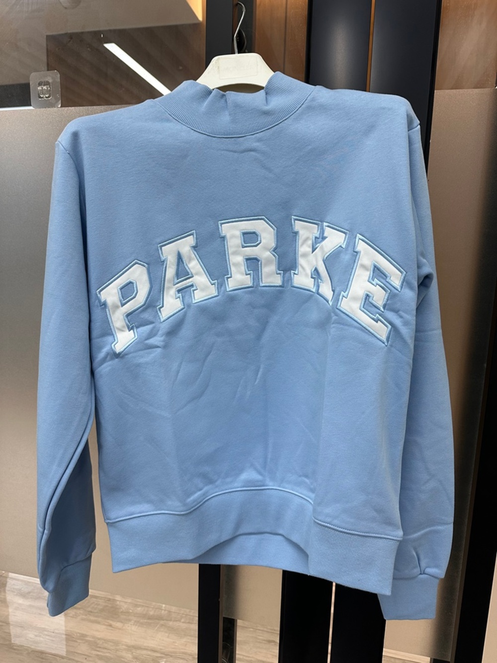 Parke Lettered Light Blue Crewneck Sweatshirt